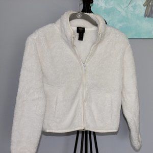Forever 21 Girls Off-White Fluffy Jacket -S 9/10